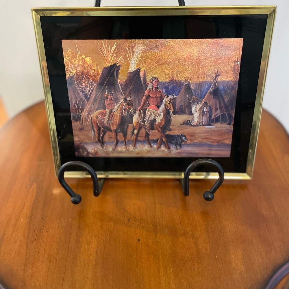 Native American‎ FoilArt in gold frame